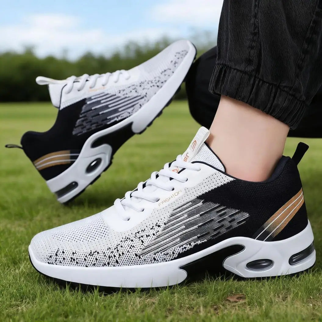 Men's Breathable Mesh Running Shoes with Air Cushion Support