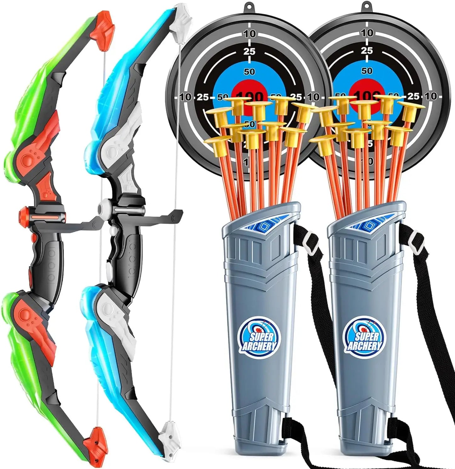 Kids LED Light-Up Bow and Arrow Archery Toy Set
