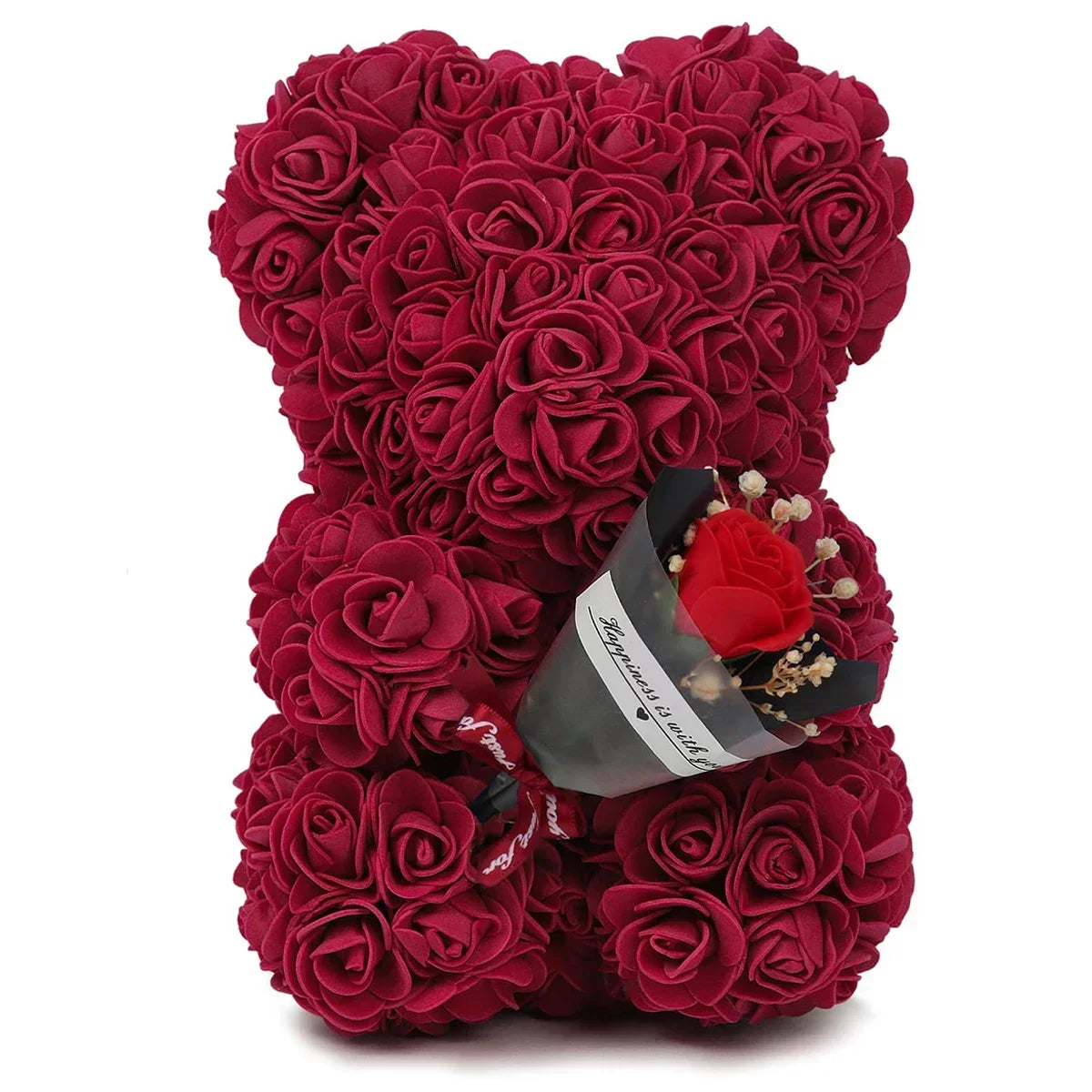 Rose Teddy Bear with LED Lights Artificial Flower Gift
