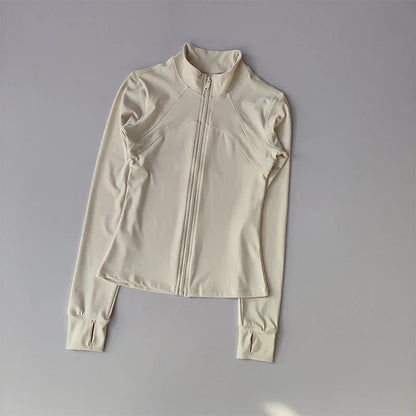 Full-Zip Athletic Jacket – Women's Slim Fit Stand Collar Sports Top