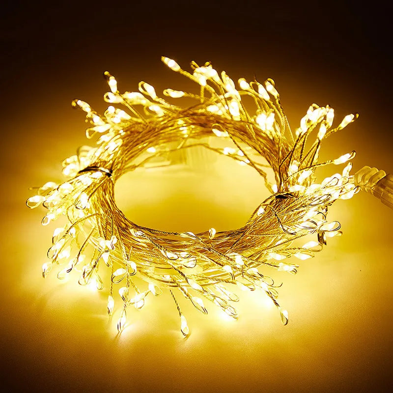 3 6 9m Usb Power Led Firecracker String Lights Remote Control Garland Fairy Wedding Party Garden