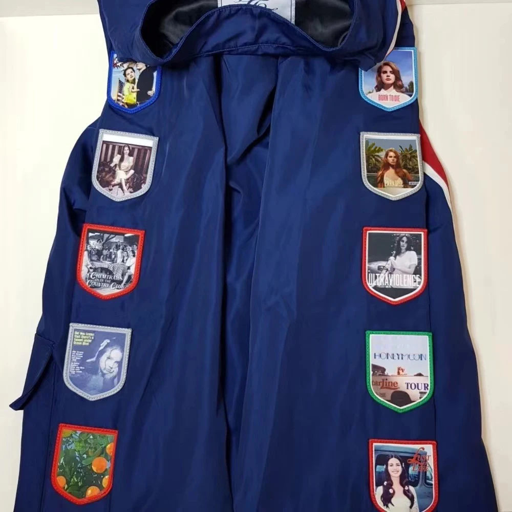 LDR Racing Jacket with Patches – Navy Blue Unisex Zip-Up Coat
