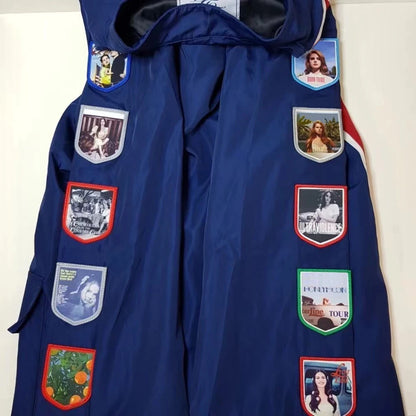LDR Racing Jacket with Patches – Navy Blue Unisex Zip-Up Coat