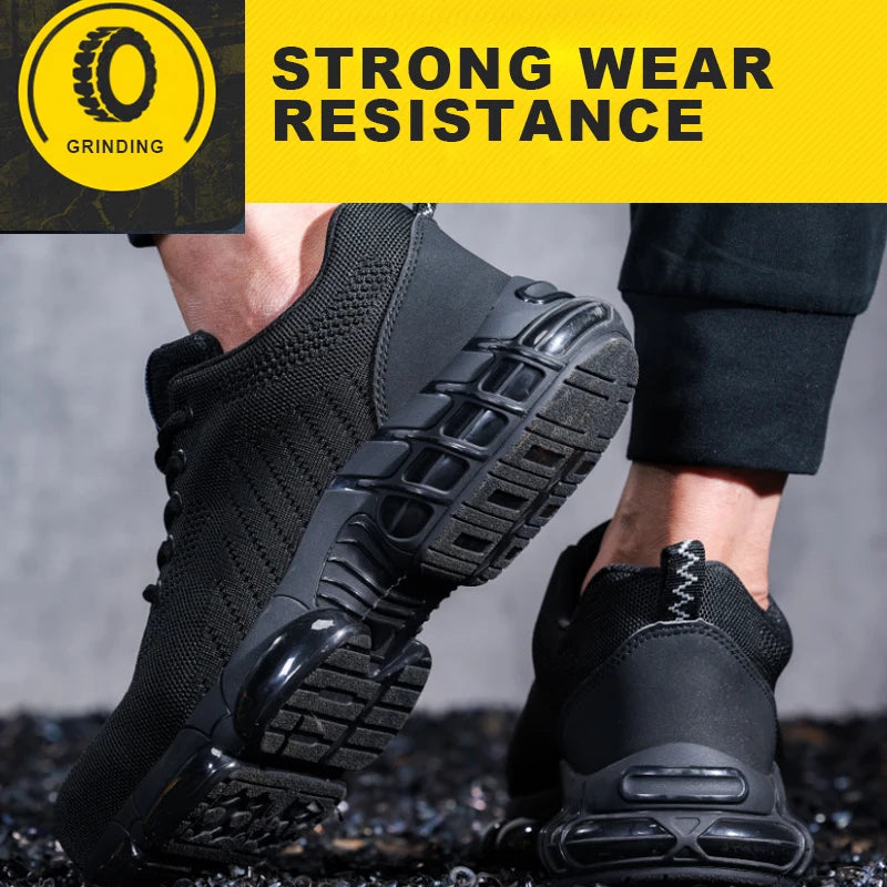 Steel Toe Safety Shoes Breathable Non-Slip Work Sneakers for Men and Women