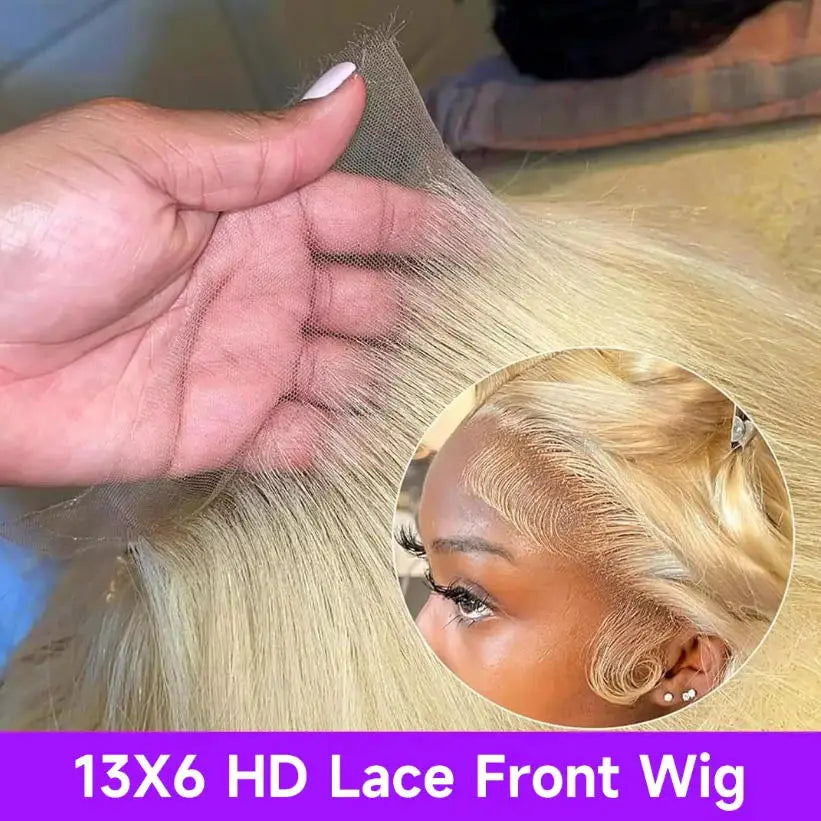 613 Blonde Straight HD Lace Front Wig – 13x4 & 13x6 Human Hair