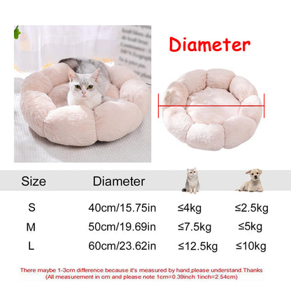 Round Plush Pet Bed – Super Soft Donut Bed for Dogs & Cats