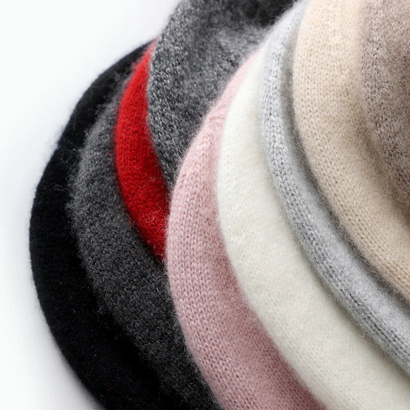 100% Cashmere Knit Beanie – Luxury Winter Hat for Women & Men