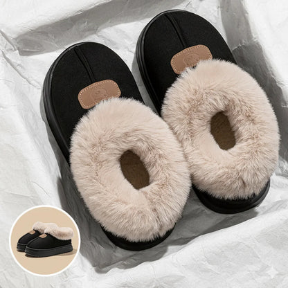 Fleece Lined Winter Slippers Men Women Ankle Cover Thick Sole Lightweight Eva Indoor Outdoor Warm