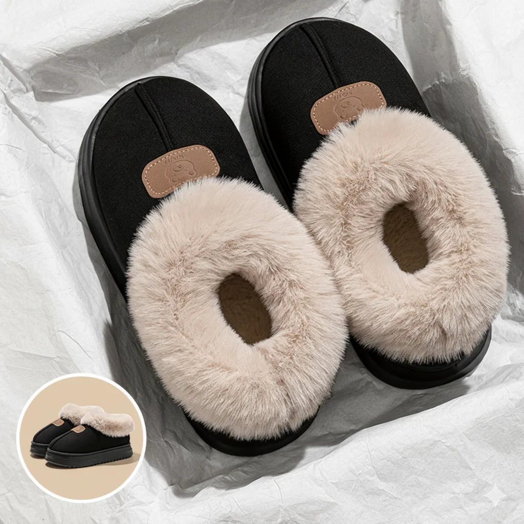 Fleece-Lined Winter Slippers – Ankle Booties for Men & Women