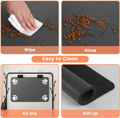 Pet Feeding Mat – Absorbent Quick-Dry Placemat for Dogs & Cats