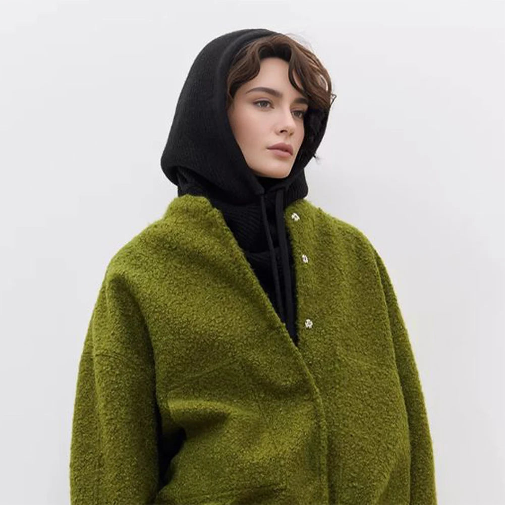Knit Balaclava Hood Scarf – Women's Warm Winter Neck Cap