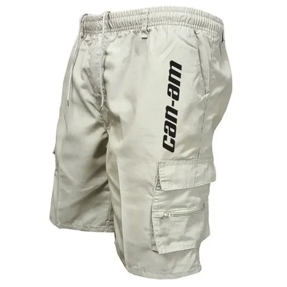 Men's Cargo Shorts – Elastic Waist, Multiple Pockets