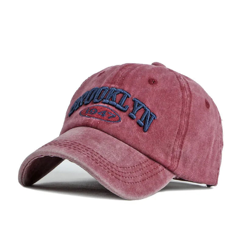 Brooklyn 1947 Embroidered Baseball Cap – Unisex Washed Cotton Hat