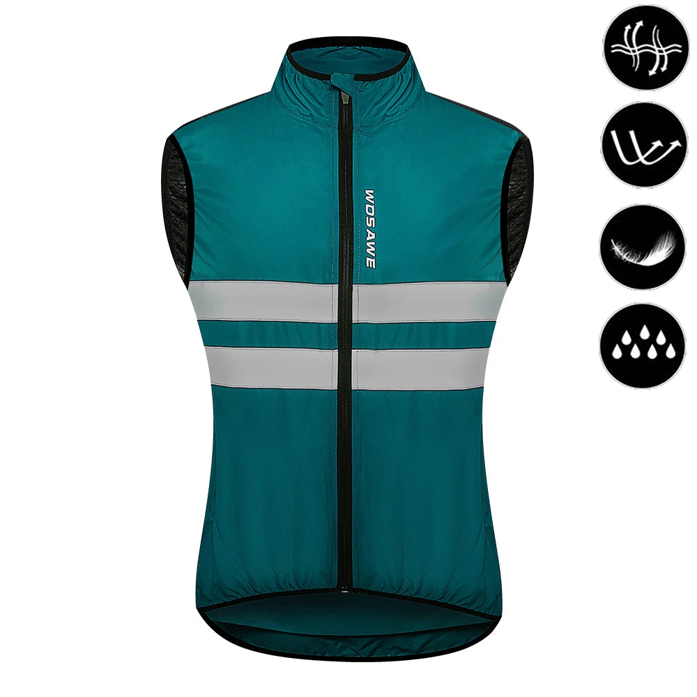 Cycling Windbreaker Jacket Men – Windproof Reflective Running Vest & Hooded Coat