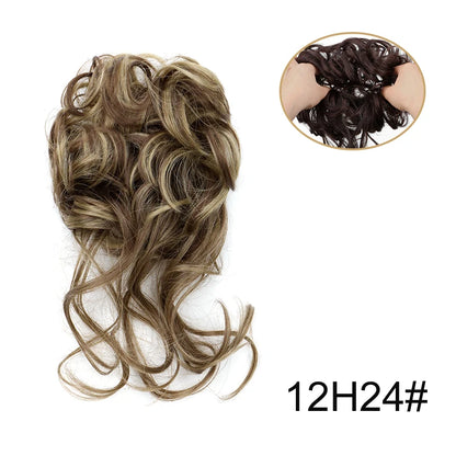 Synthetic Fiber Messy Bun Hairpiece Scrunchie Fake Chignon Hair Extensions Accessories Women Daily