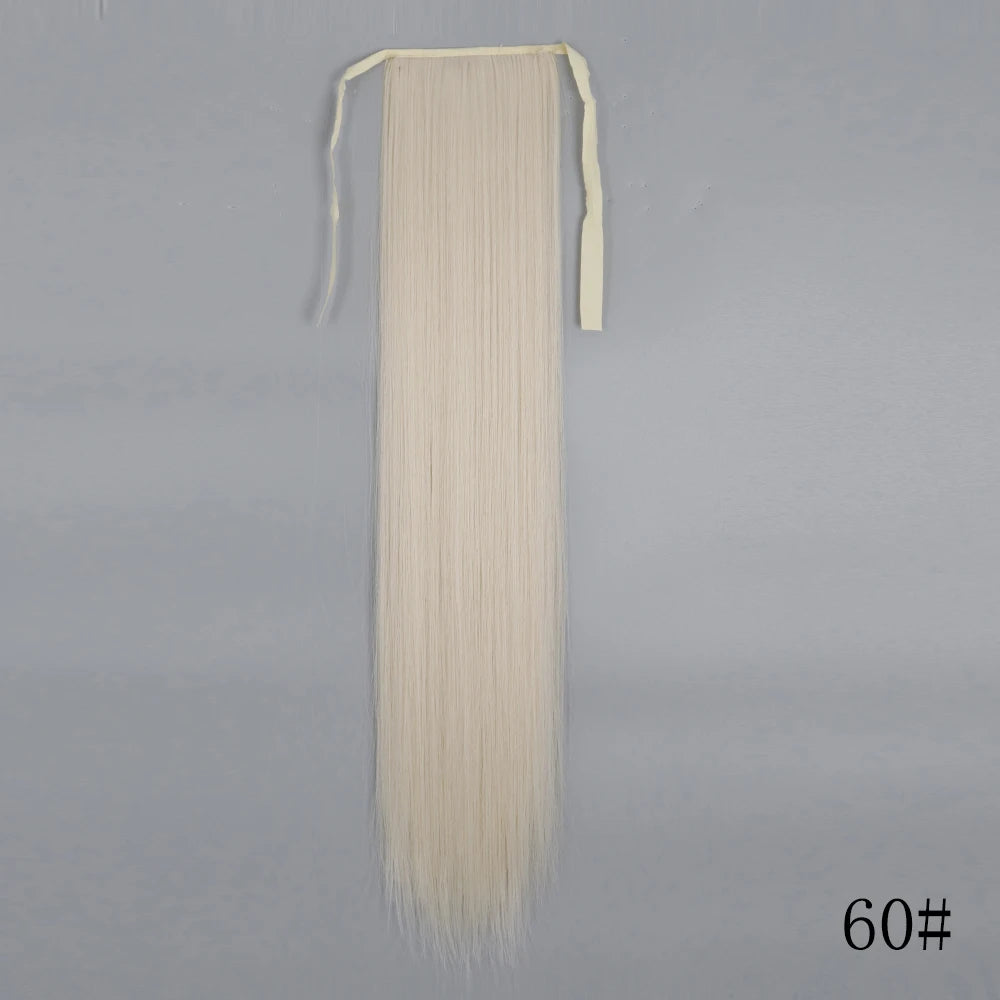 Wrap Around Ponytail Extension – Long Straight Synthetic Clip-In