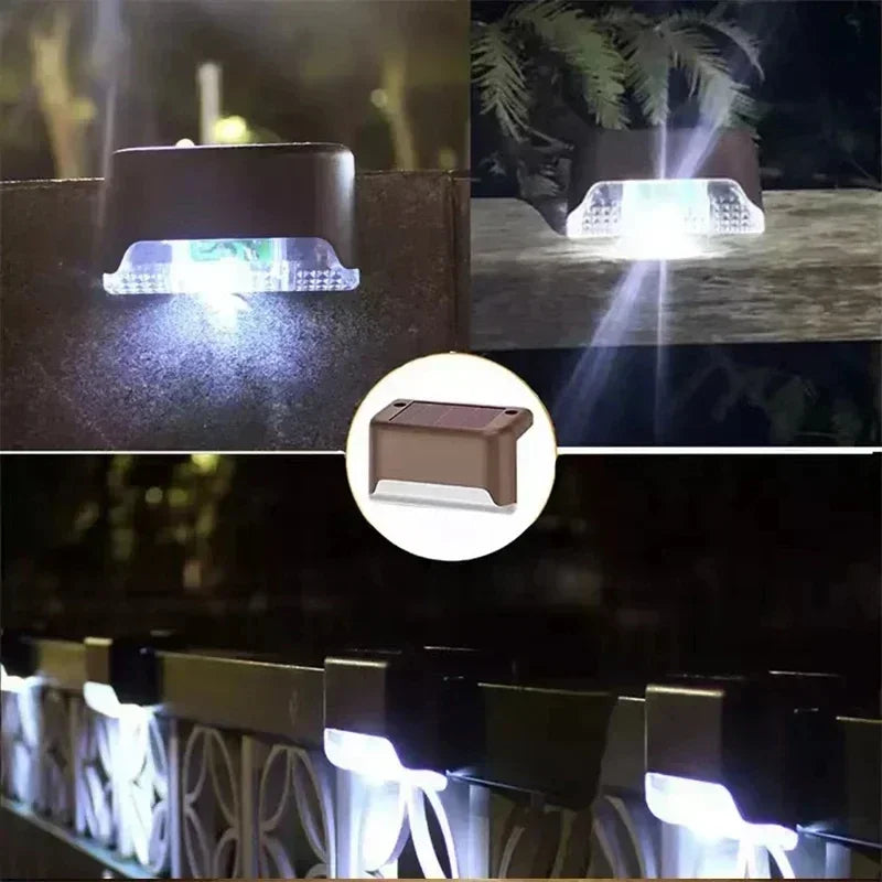 Pcs Solar Led Lights Outdoor Garden Light Deck Lamp Stairs Waterproof Step Patio Decor - Waterproof