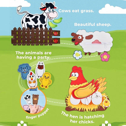 Montessori Busy Cloth Book – Farm Animal Story for Toddlers