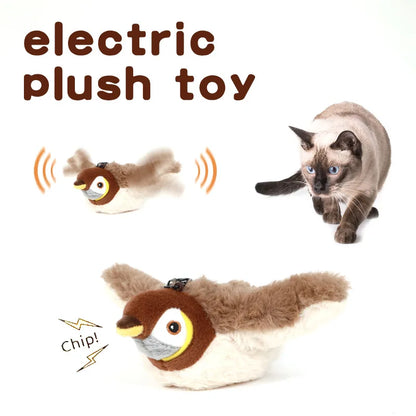 Interactive Bird Cat Toy – Rechargeable Chirping & Flapping Plush
