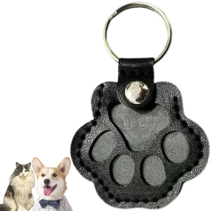 Pet Memorial Hair Storage Keychain – Leather Paw Keepsake Gift