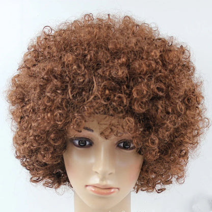 Women Curly Cosplay Wig Short Wavy Hair Colorful Synthetic Daily Party Men Football Fan Wearing Kids