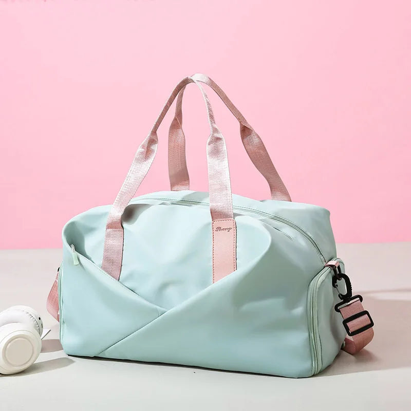 Women's Waterproof Gym Bag – Dry Wet Separation Travel Yoga Duffel