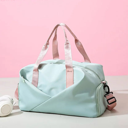 Women's Waterproof Gym Bag – Dry Wet Separation Travel Yoga Duffel