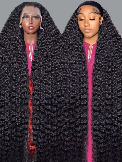 250 Density 13x6 Hd Lace Frontal Wig Deep Wave Curly Raw Human Hair Preplucked Water Front Wigs
