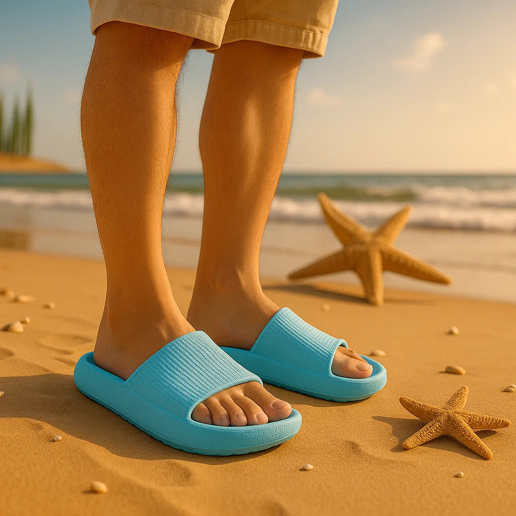 Cloud Slides – Thick 4cm EVA Sole Indoor & Beach Slippers