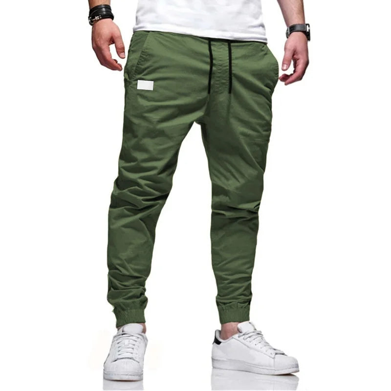 Men's Cargo Jogger Pants – Loose Straight Fit Woven Sweatpants