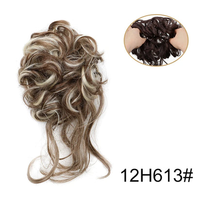 Synthetic Fiber Messy Bun Hairpiece Scrunchie Fake Chignon Hair Extensions Accessories Women Daily