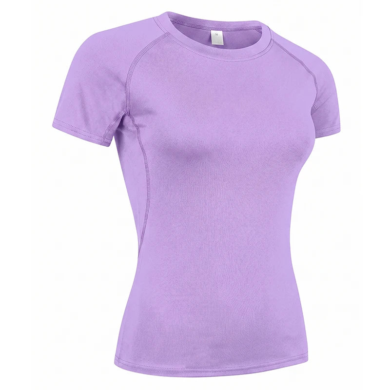 Women's Compression Athletic T-Shirt – Short Sleeve Quick Dry Workout Top