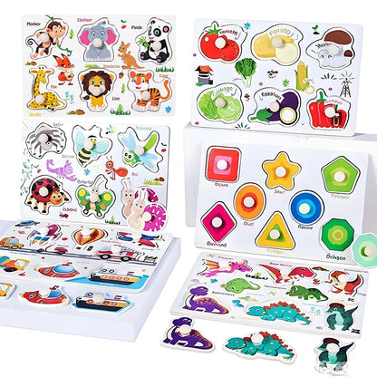Wooden Montessori Puzzle Toy for Toddlers Ages 1-3