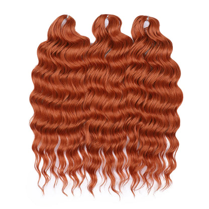 Anna 24 Inch Synthetic Hair Water Wave Braiding Extensions Ombre Blonde Deep Afro Curl Twist Crochet
