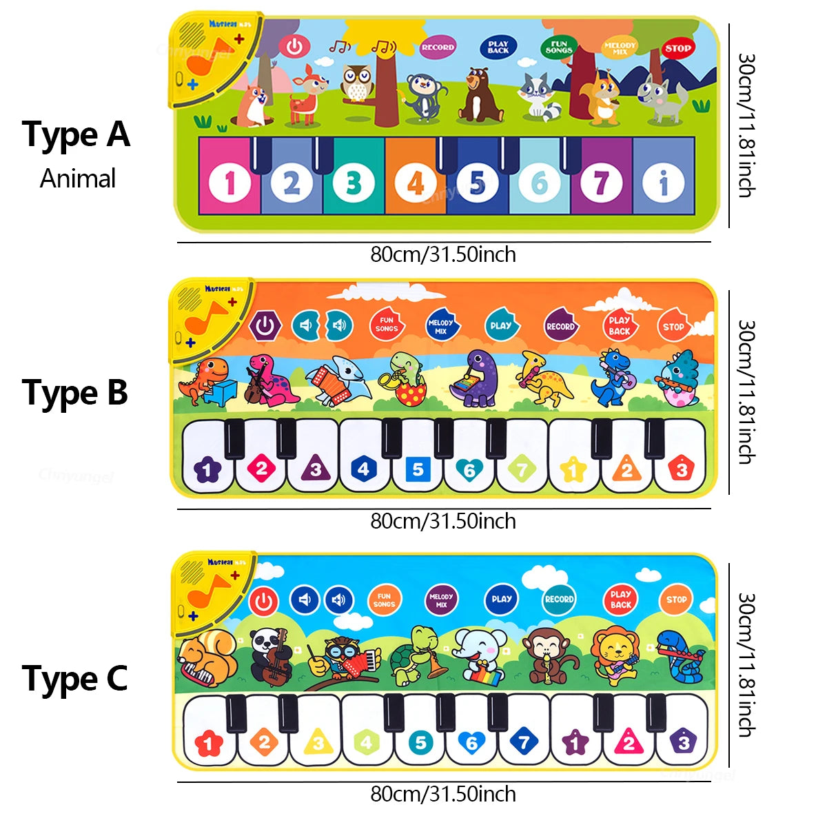 Kids Piano Mat Musical Floor Keyboard Toy for Toddlers