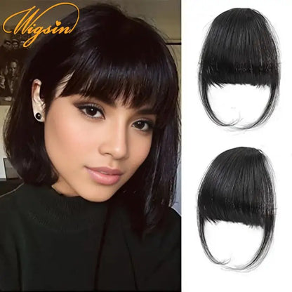 Clip-In Air Bangs Hair Extension – Synthetic Wispy Fringe Hairpiece for Women