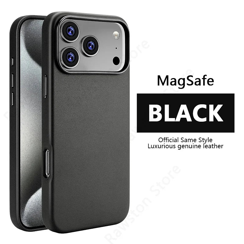 Official Magnetic Leather Case Apple Iphone 17 Pro Max 16 13 12 14 15 Plus Original Macsafe Magsafe