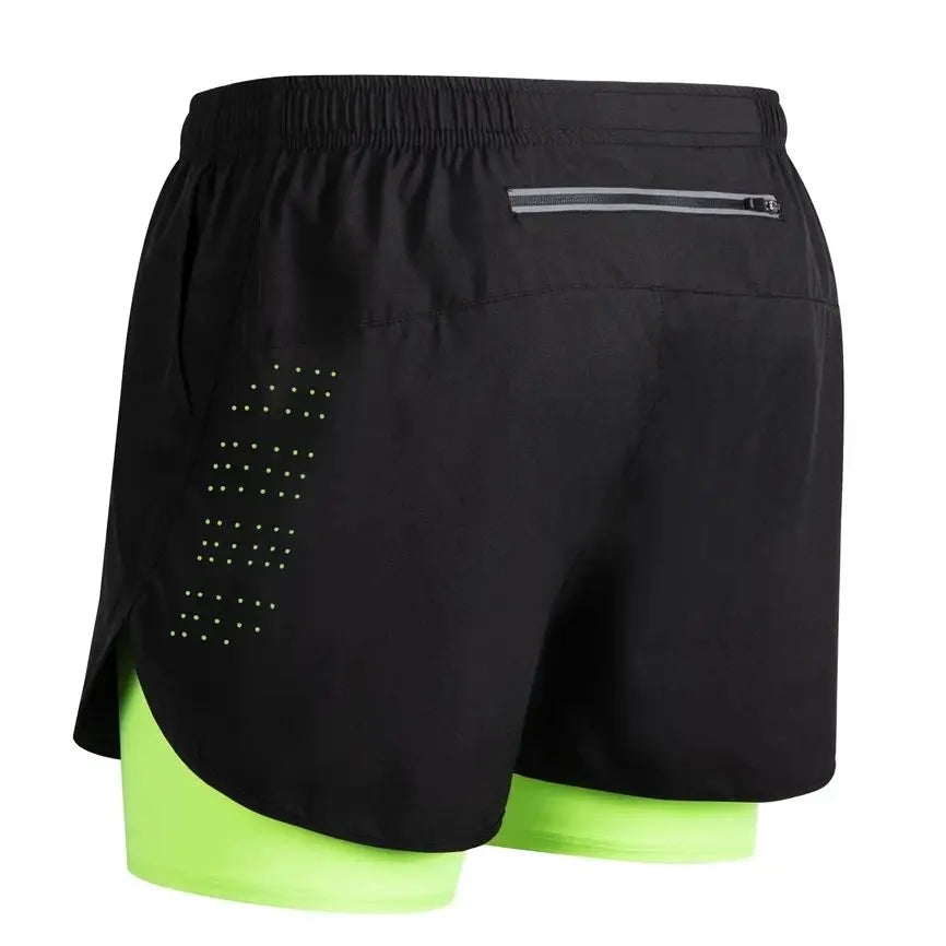 Men's Reflective Running Shorts – 2-in-1 Quick Dry Training Shorts