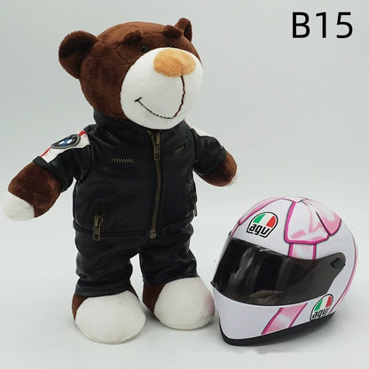 Motorcycle Helmet Teddy Bear Plush Toy – Biker Stuffed Animal Gift