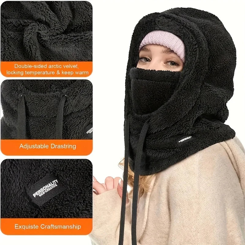 Winter Fleece Balaclava Hood Hat with Face Mask