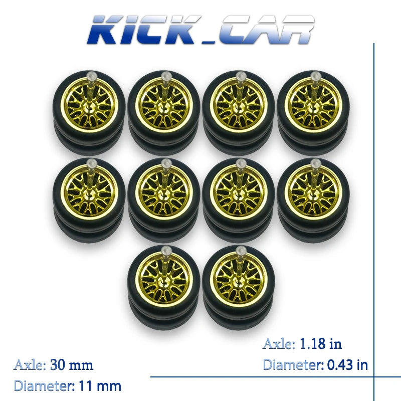 1:64 Scale Rubber Wheels Upgrade Set – 5 Cars (10 Wheels)