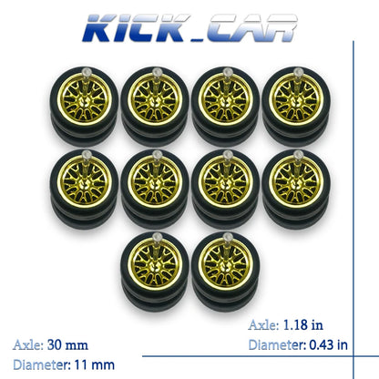 1:64 Scale Rubber Wheels Upgrade Set – 5 Cars (10 Wheels)