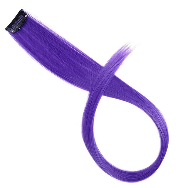 Clip-In Hair Extensions 22 Inch Straight Synthetic – Rainbow Colors