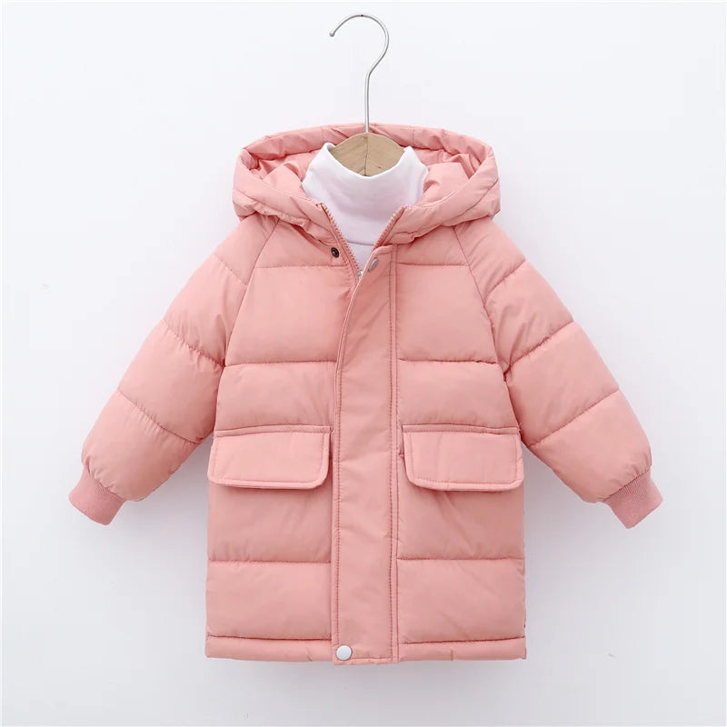 Kids Hooded Puffer Parka Coat – Warm Winter Jacket for Boys & Girls