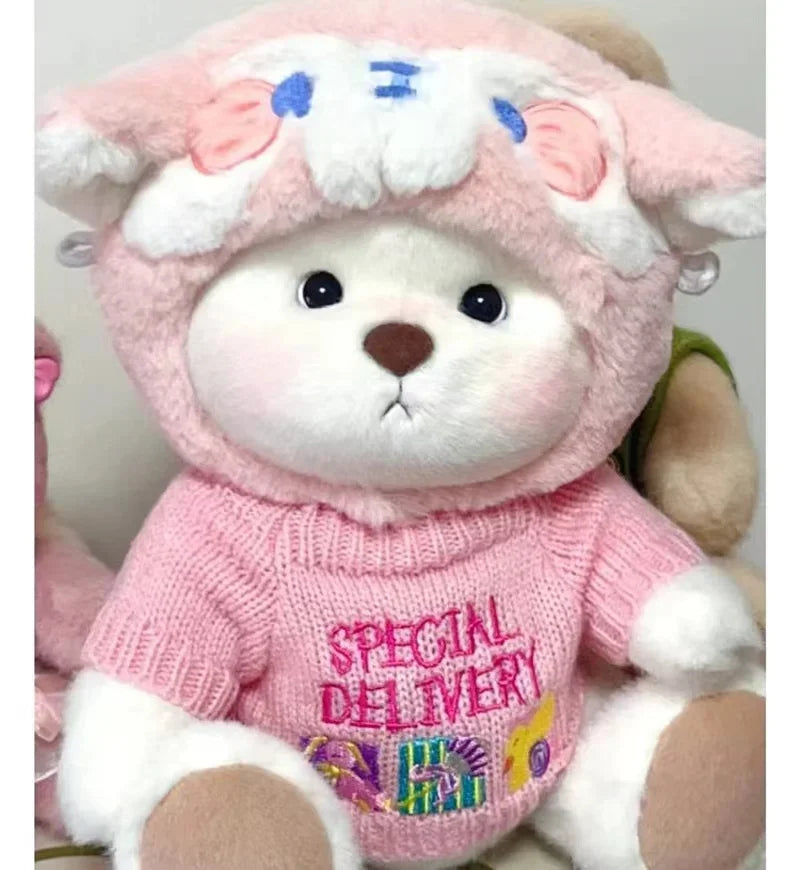 Teddy Bear Plush Toy with Changeable Outfits – Cute Stuffed Animal Doll