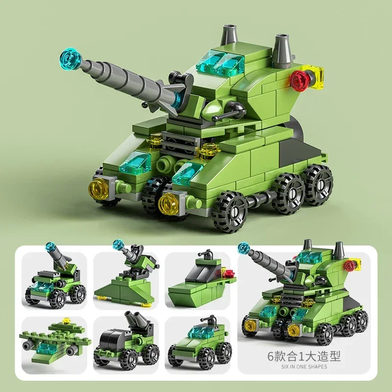 City Police Building Blocks Set – 6-in-1 Vehicle Construction Toy
