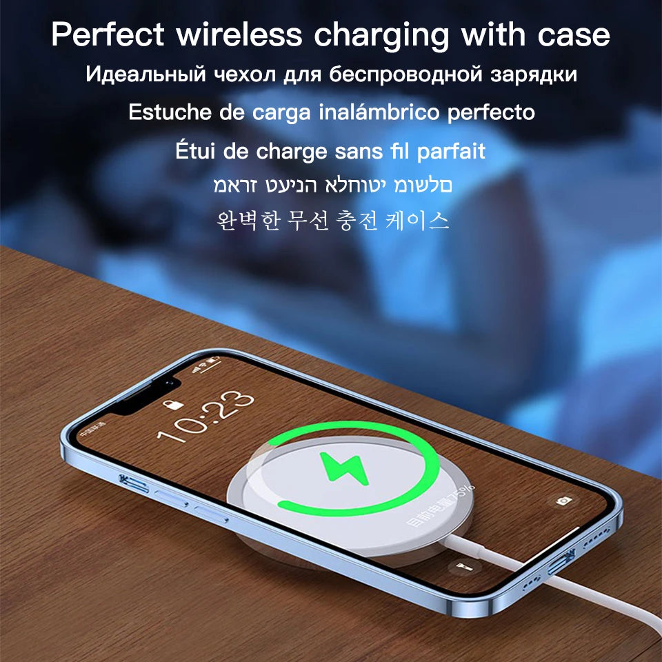 Luxury Wireless Magnetic Cover Apple Magsafe Case Iphone 16 11 12 13 15 14 Pro Max Mini 7 8 Plus Xr