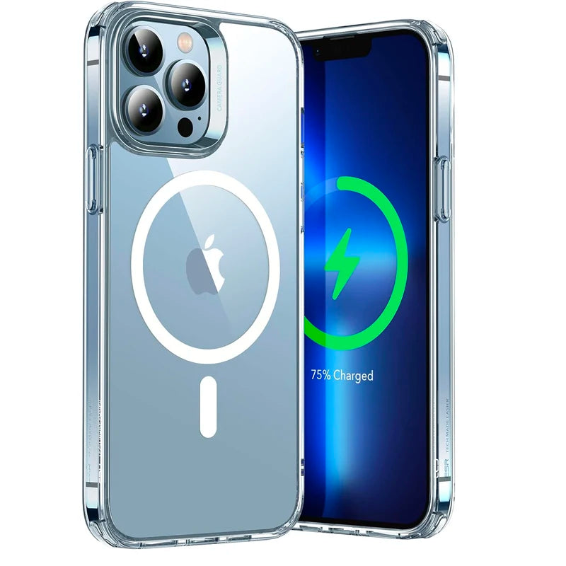 Ultra Slim Clear Magnetic Phone Case Iphone 16 15 14 Pro Max Plus 12 13 Mini 11 Mobile Shockproof