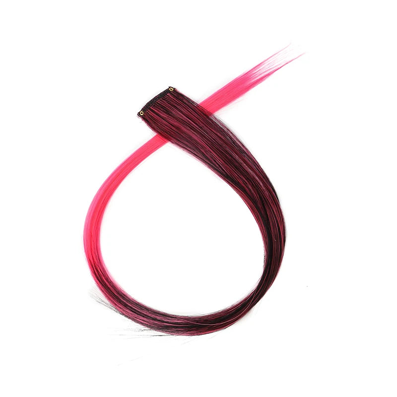 Clip-In Hair Extensions 22 Inch Straight Synthetic – Rainbow Colors