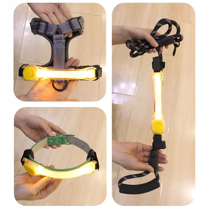LED Dog Safety Light Pendant – Waterproof Glowing Collar Clip